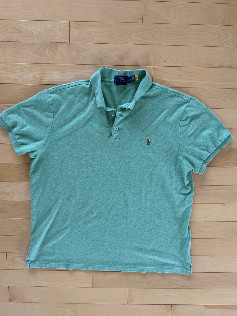 Polo Ralph Lauren shirt light green or "Celadon Heather" size L custom slim fit